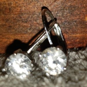 925 Silver Cubic Zirconia Drop Stud Earrings
